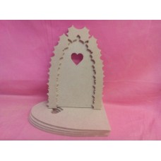 4mm MDF Holly arch fairy with heart window  door pack of 5 